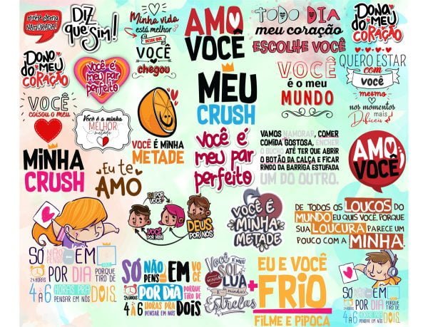 Kit Arquivos Lettering Frases Dia Dos Namoraos Amor Love Png