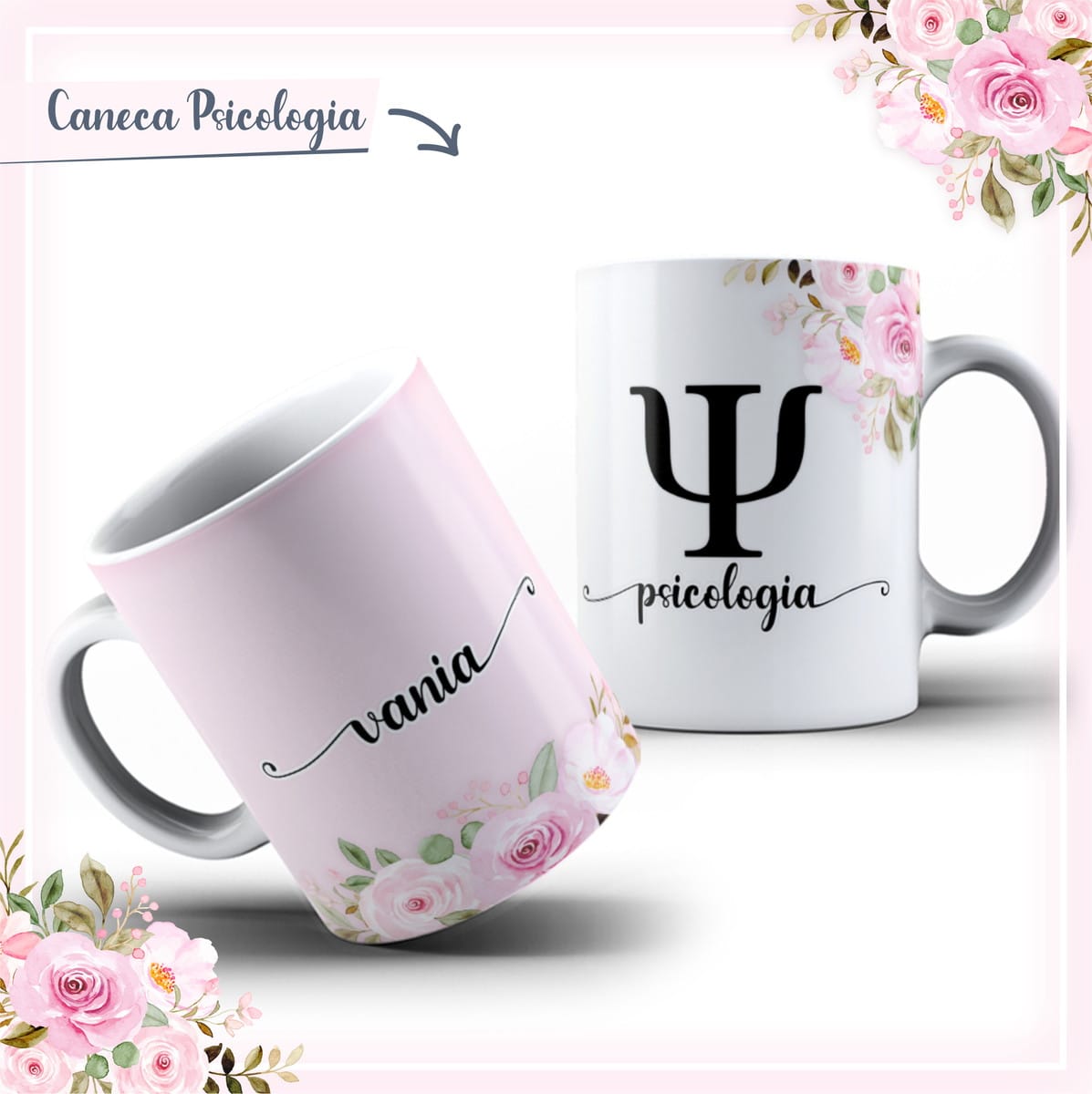 Kit Arte Caneca Psicologia Arquivo Digital Editável 2 Kit Arte Caneca Psicologia Arquivo Digital Editável - Imagem 2