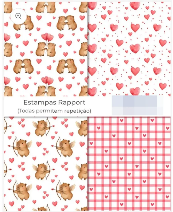 Kit Arte Digital Capivara Apaixonada - Dia dos Namorados