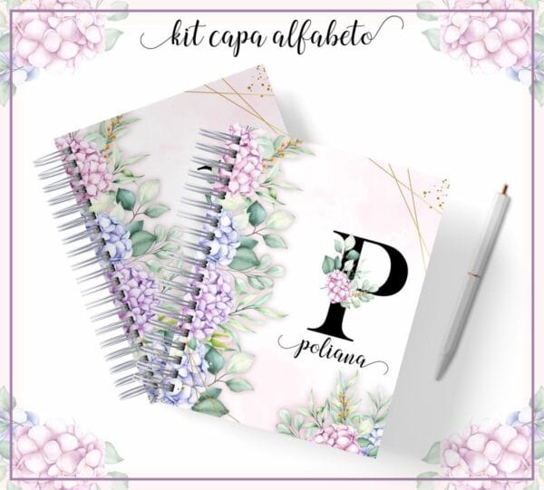 Kit Capa Alfabeto Floral - Arquivo Digital