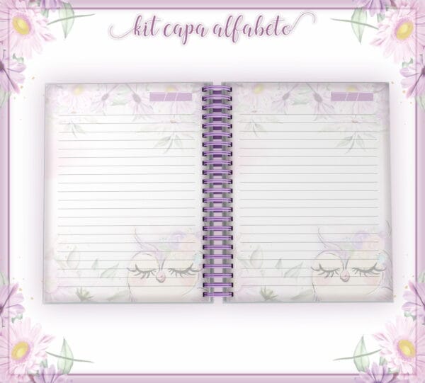 Kit Capa Alfabeto Lilás - Arquivo Digital