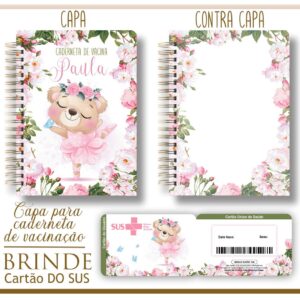 Kit Capa e Cartão Sus Ursinha Bailarina - Arquivo Digital