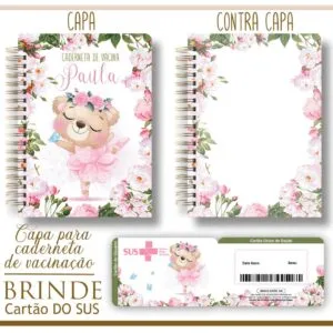 Kit Capa e Cartão Sus Ursinha Bailarina - Arquivo Digital