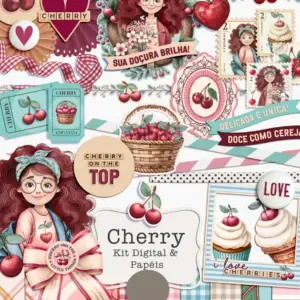 Kit Cereja Digital para Designs de Scrapbooking