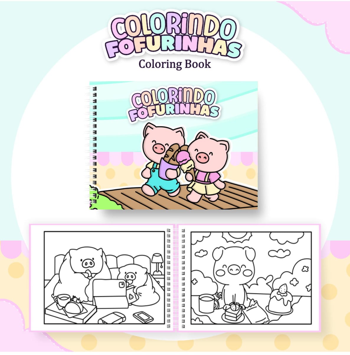 Kit Colorindo Book Digital com 3 Capas e Miolo em PDF e PNG 2 Kit Colorindo Book Digital com 3 Capas e Miolo em PDF e PNG - Imagem 2