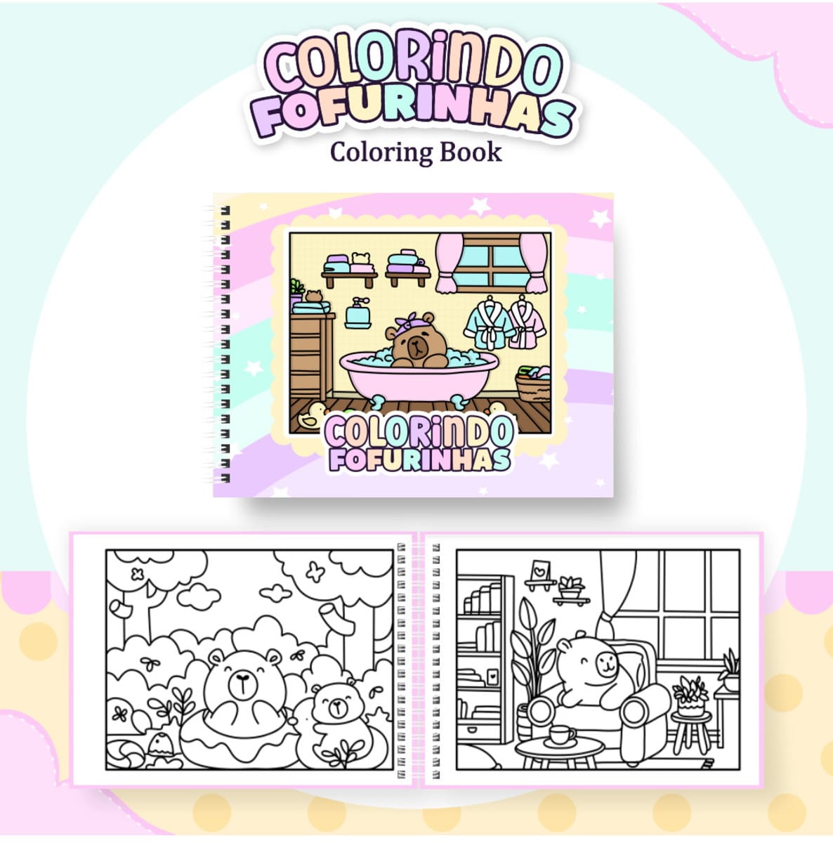 Kit Colorindo Book Digital com 3 Capas e Miolo em PDF e PNG 4 Kit Colorindo Book Digital com 3 Capas e Miolo em PDF e PNG - Imagem 4