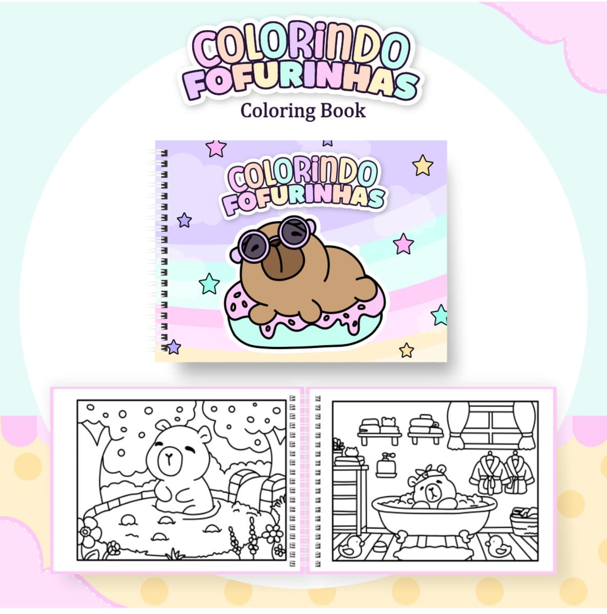 Kit Colorindo Book Digital com 3 Capas e Miolo em PDF e PNG 1 Kit Colorindo Book Digital com 3 Capas e Miolo em PDF e PNG