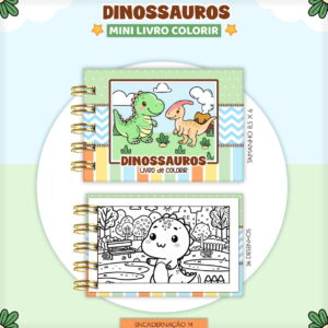 kit colorir dinossauro com papeis e elementos em pdf e png