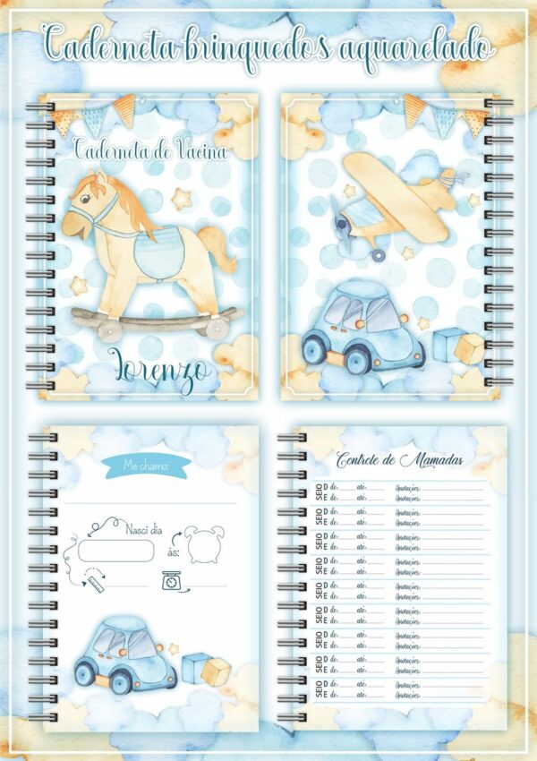 Kit Completo Brinquedos Aquarelados Bebê - Arquivo Digital