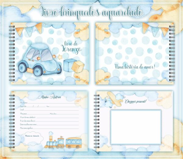 Kit Completo Brinquedos Aquarelados Bebê - Arquivo Digital