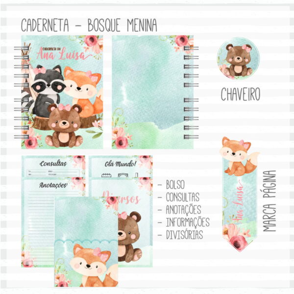 Kit Completo do Bebê Bosque Menina - Arquivo Digital