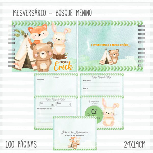 Kit Completo do Bebê Bosque Menino - Arquivo Digital