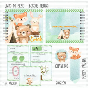 Kit Completo do Bebê Bosque Menino - Arquivo Digital