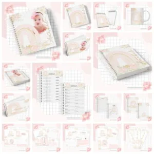 Kit Completo Maternidade Arco Iris MENINA - Arquivo Digital 22 Kit Completo Maternidade Arco Iris MENINA - Arquivo Digital