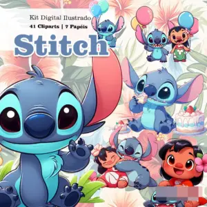 Kit Completo Stitch 3D para Scrapbooking e Cartonagem Criativa