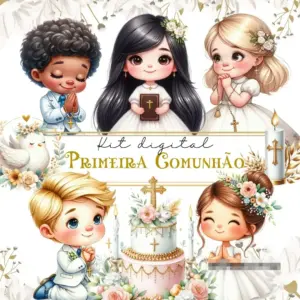 Kit Criativo Primeira Comunhao para Sublimacao e Scrapbooking