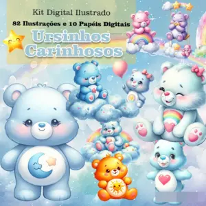 Kit de Adesivos Ursinhos PNG para Scrapbooking
