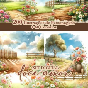 Kit de Artes Digitais Doce Amor em PNG