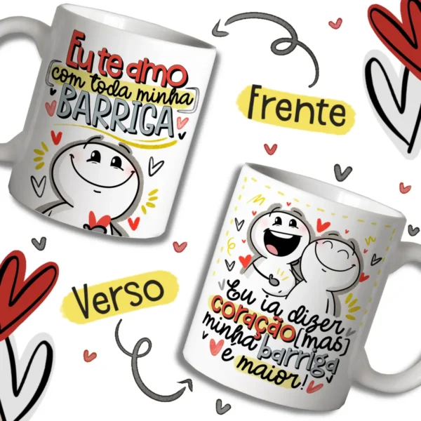Kit de Artes JPG para Sublimação em Canecas Românticas