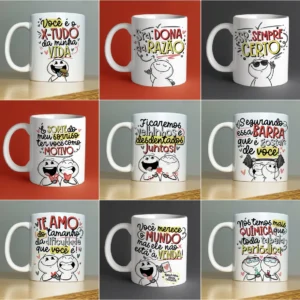 Kit de Artes JPG para Sublimação em Canecas Românticas