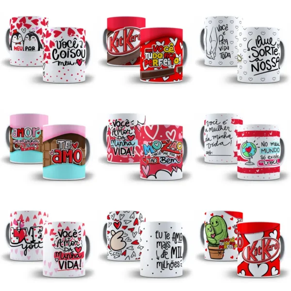 Kit de Artes para Caneca - Especial Dia dos Namorados