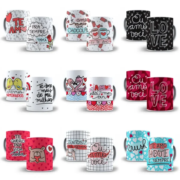 Kit de Artes para Caneca - Especial Dia dos Namorados