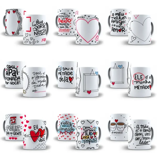 Kit de Artes para Caneca - Especial Dia dos Namorados