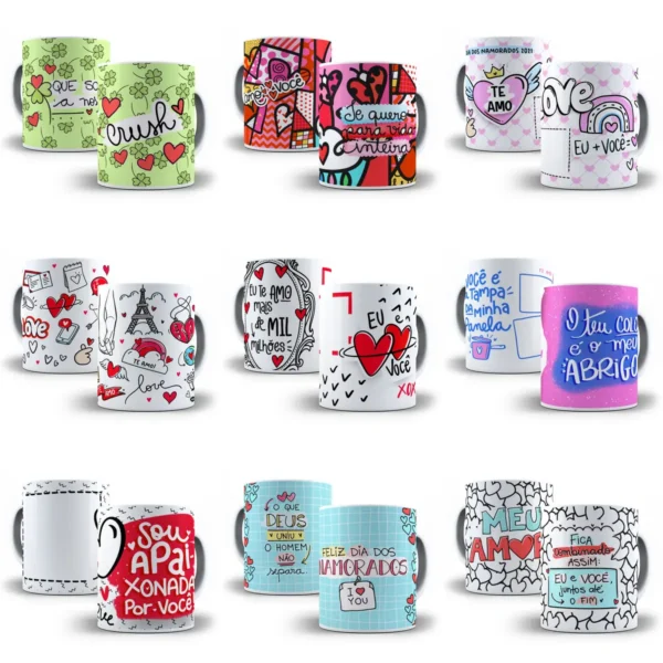 Kit de Artes para Caneca - Especial Dia dos Namorados