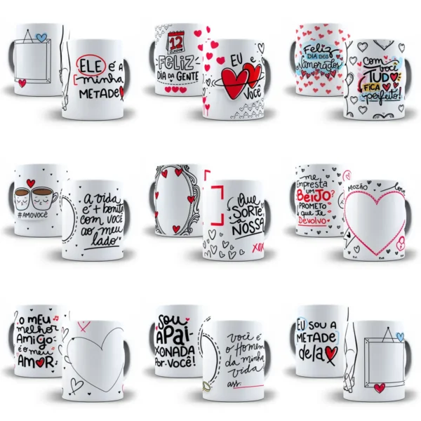 Kit de Artes para Caneca - Especial Dia dos Namorados