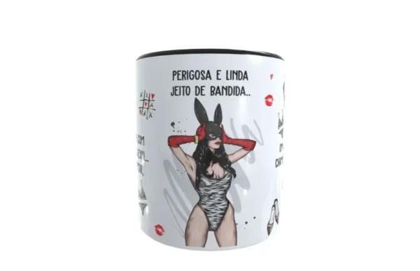 Kit de Artes para Canecas com Tema Perigosa e Linda