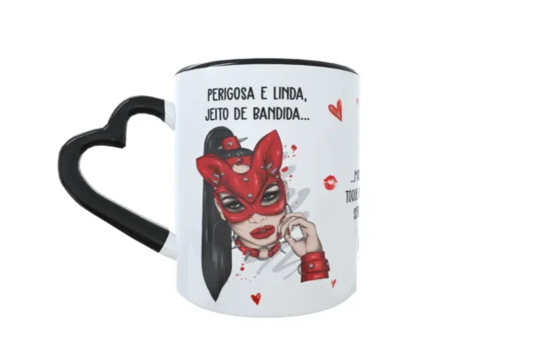 Kit de Artes para Canecas com Tema Perigosa e Linda