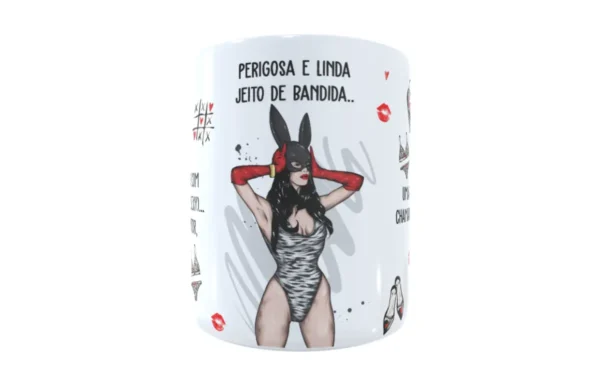 Kit de Artes para Canecas com Tema Perigosa e Linda