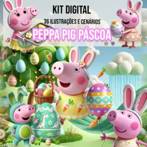 Kit de Desenhos Peppa Pig Páscoa - Ideal para Sublimação