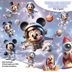 Kit de Design Mickey Espacial - Arquivos em PNG