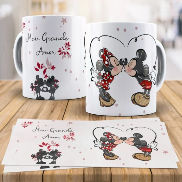 Kit de Designs para Sublimação em Canecas Disney Love