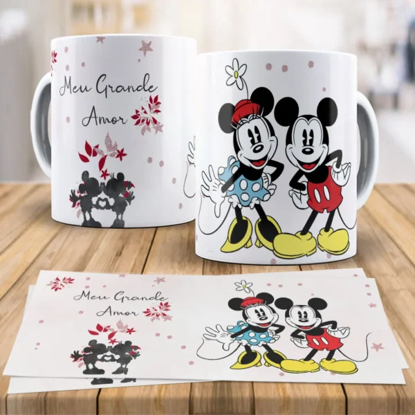 Kit de Designs para Sublimação em Canecas Disney Love