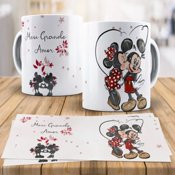 Kit de Designs para Sublimação em Canecas Disney Love
