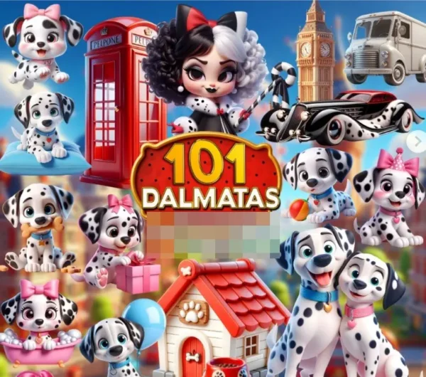 Kit de Imagens 101 Dálmatas para Personalização