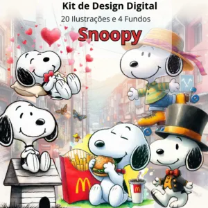 Kit de Imagens Snoopy em PNG para Cartonagem Criativa