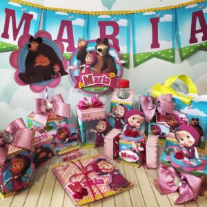 Kit Decoração Festa Marsha e o Urso - Arquivo Digital