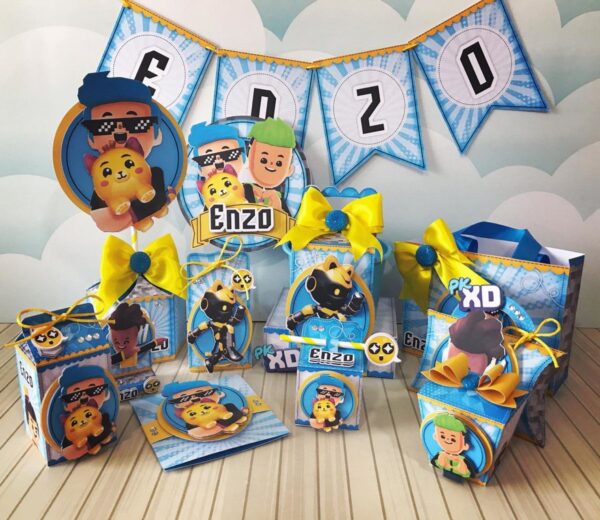 Kit Decoração Festa PKXD Menino - Arquivo Digital