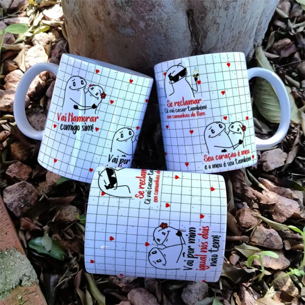 Kit Dia dos Namorados Flork Minimalista para Canecas