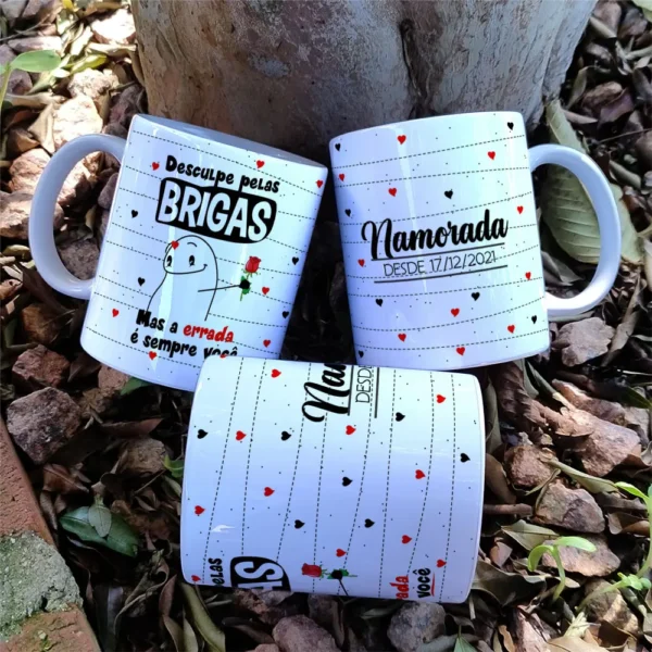 Kit Dia dos Namorados Flork Minimalista para Canecas