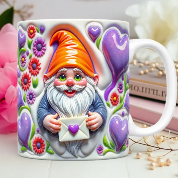 Kit Digital 3D Dia dos Namorados - Arte em Canecas de Gnomos