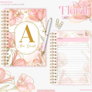 kit digital agenda feminina floral 2026 para revenda