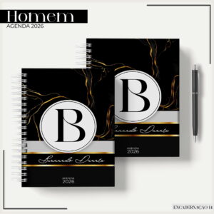 kit digital agenda masculina 2026 gold black
