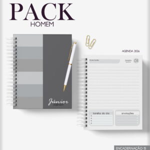 kit digital agenda masculina 2026 para encadernacao