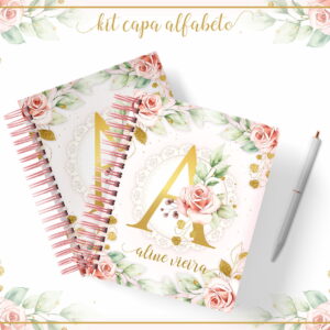 Arte digital de capa com design floral, rosas e letra A dourada.