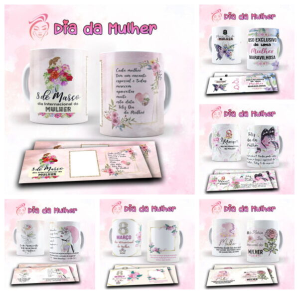 Kit Digital Artes Canecas Dia das Mulheres