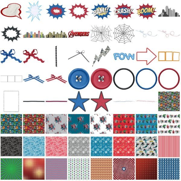 Kit Digital Avengers Vingadores Scrapbook Silhouette Arquivo